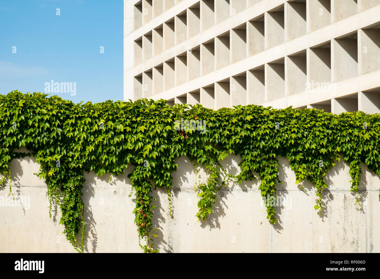 La façade de béton de la Bankia siège à Grenade, Espagne. (Photo crédit : Gonzales Photo - Paul Crudge). Banque D'Images