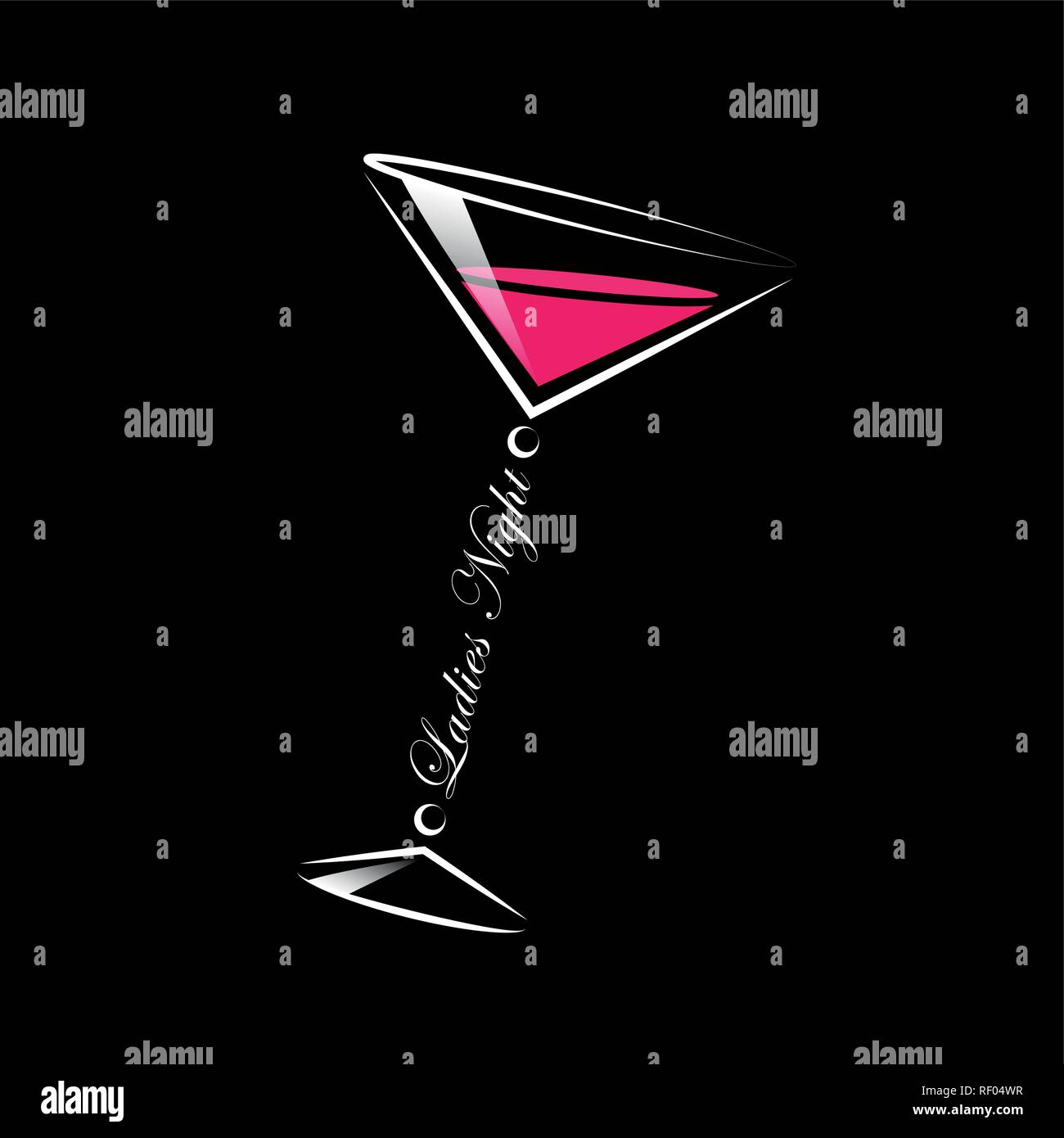 Verre cocktail ladies night dessin illustration vecteur EPS10 Illustration de Vecteur