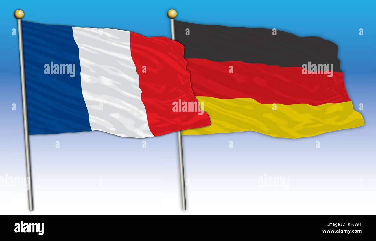 La France et l'Allemagne drapeaux, vector illustration Illustration de Vecteur