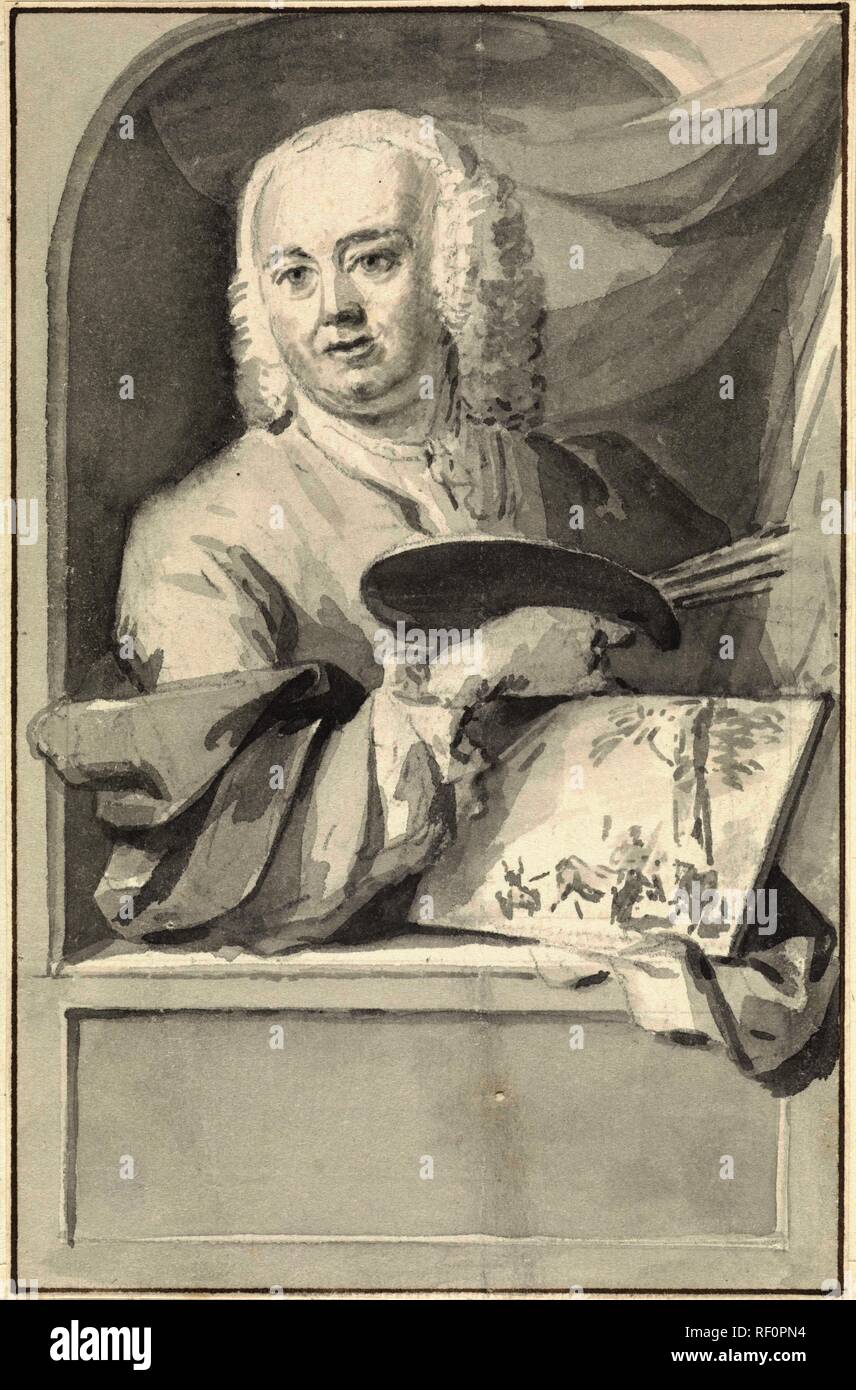 Portrait de Jan van Gool. Rapporteur pour avis : Aert Schouman. Dating : 1720 - 1749. Dimensions : H 150 mm × w 97 mm. Musée : Rijksmuseum, Amsterdam. Banque D'Images