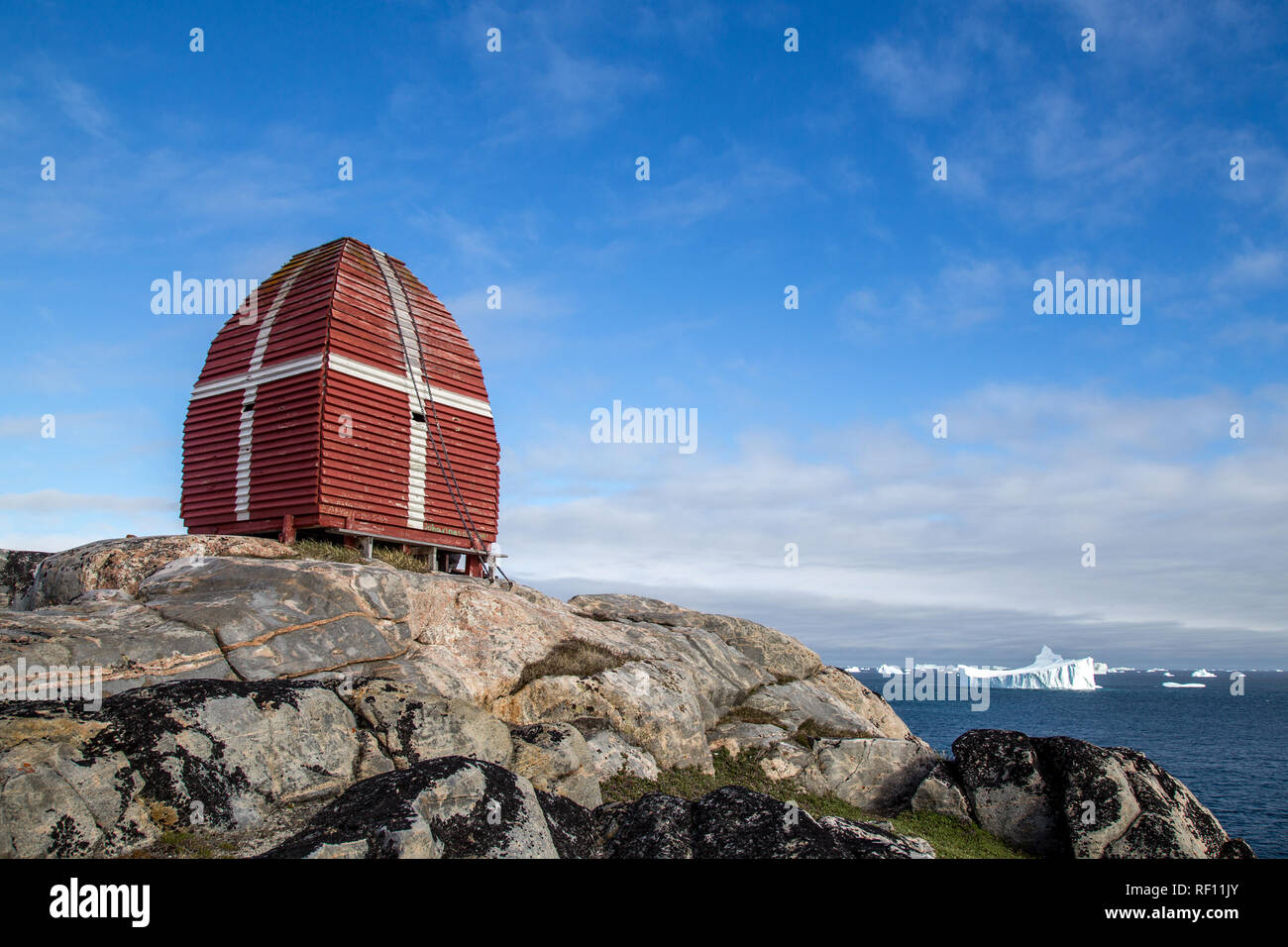 Tour d'observation des baleines à Qeqertarsuaq, Groenland Banque D'Images