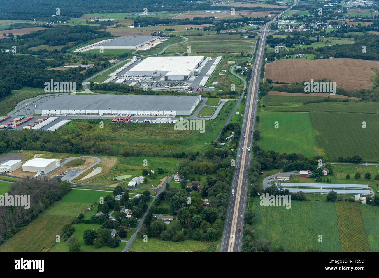 Vue aérienne de l'Autoroute, New Jersey, USA Banque D'Images