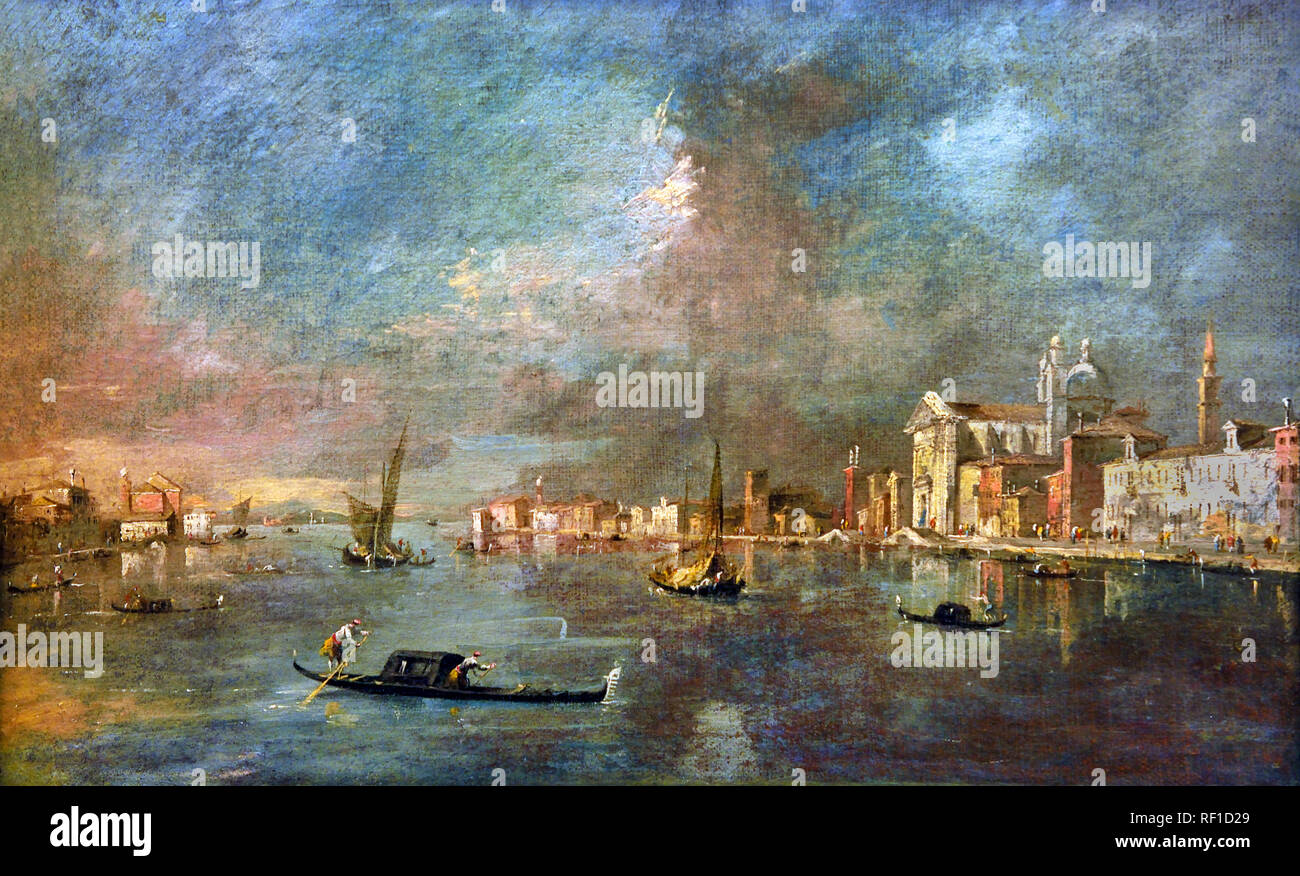 Vue de la Giudecca avec le Zattere 1780 Francesco Guardi, 1712 - 1793, Venise, Venise, Italie, Italien, Banque D'Images