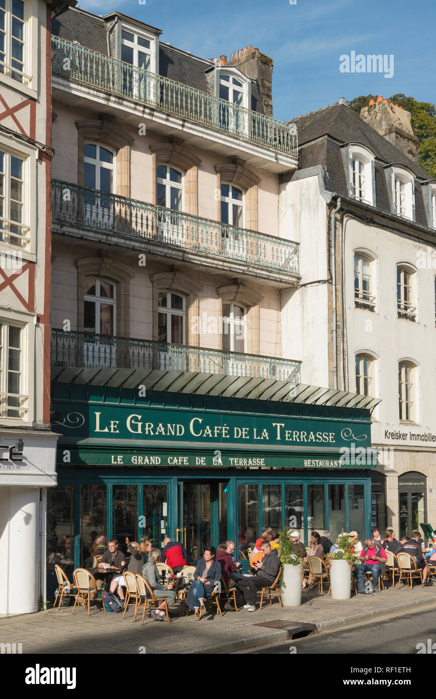 Le Grand Café place des Otages Morlaix Finistère Bretagne France Banque D'Images
