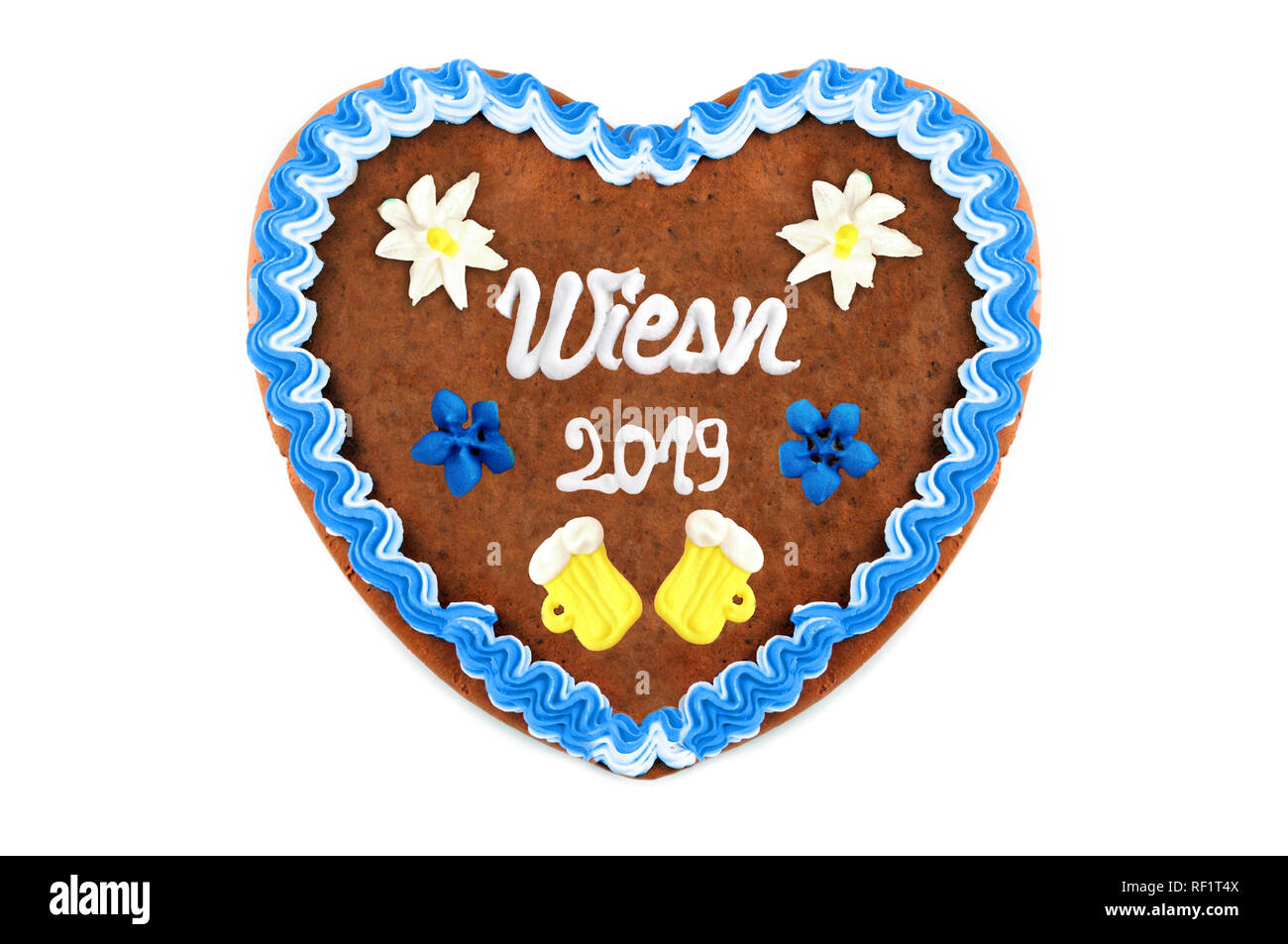 Oktoberfest 2019 coeur d'Épices blanc avec fond isolé. Festival octobre est une bière saisonnière event à Munich (Allemagne). Coeur traditionnel ca Banque D'Images