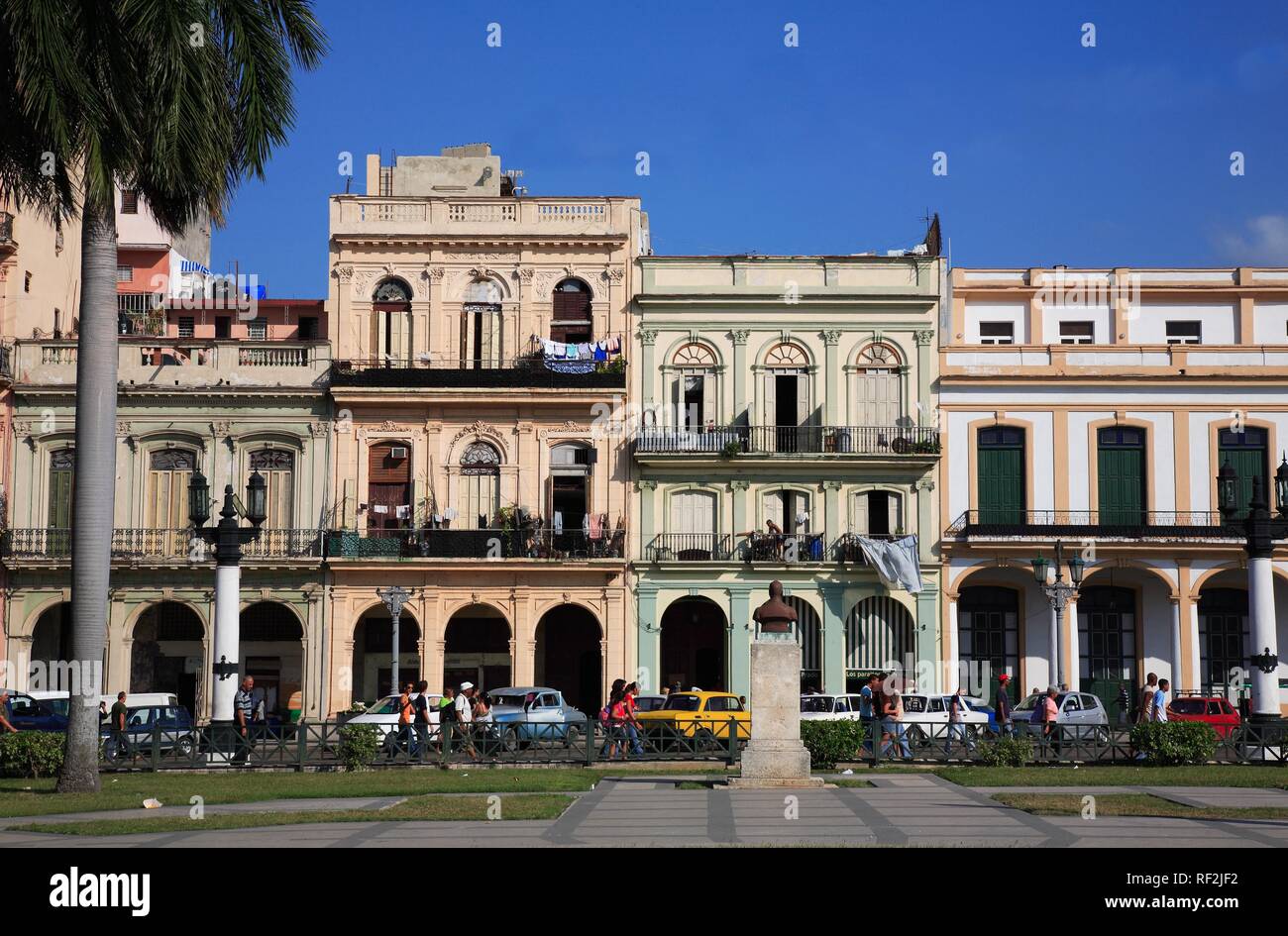 Parque Central, Paseo de Marti Boulevard, El Capitolio square, La Havane, Cuba, Caraïbes Banque D'Images