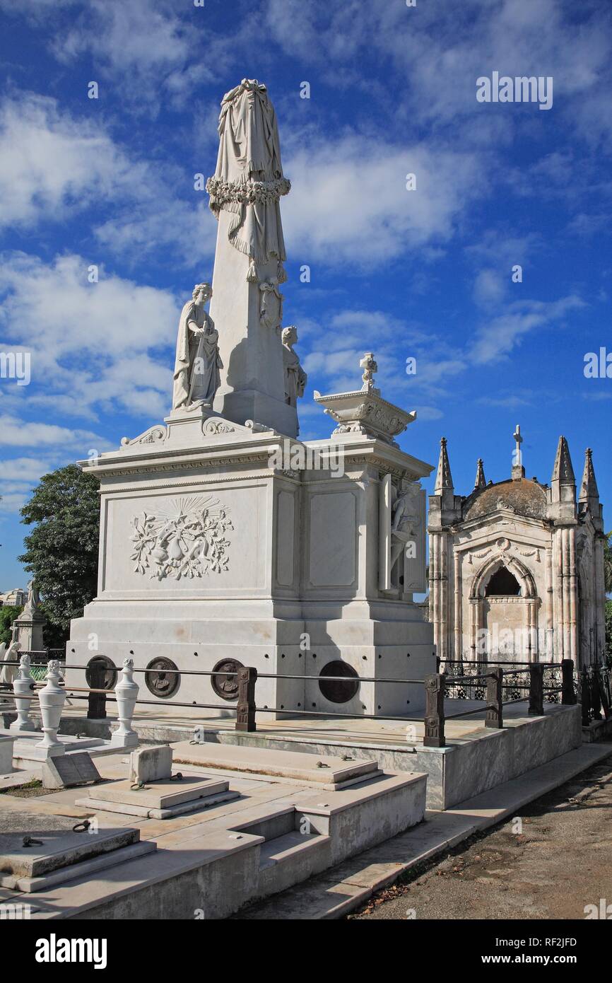 Cementerio Cristóbal Colón (Christoph Colomb cimetière) à La Havane, Cuba, Caraïbes Banque D'Images