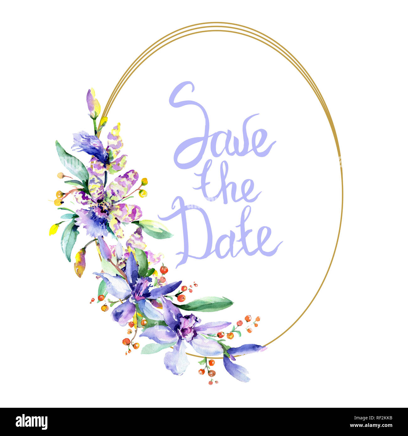 Orchidée fleur rose et pourpre. Lame de ressort sauvages isolés de fleurs sauvages. Contexte aquarelle illustration set. Aquarelle Dessin aquarelle mode iso Banque D'Images