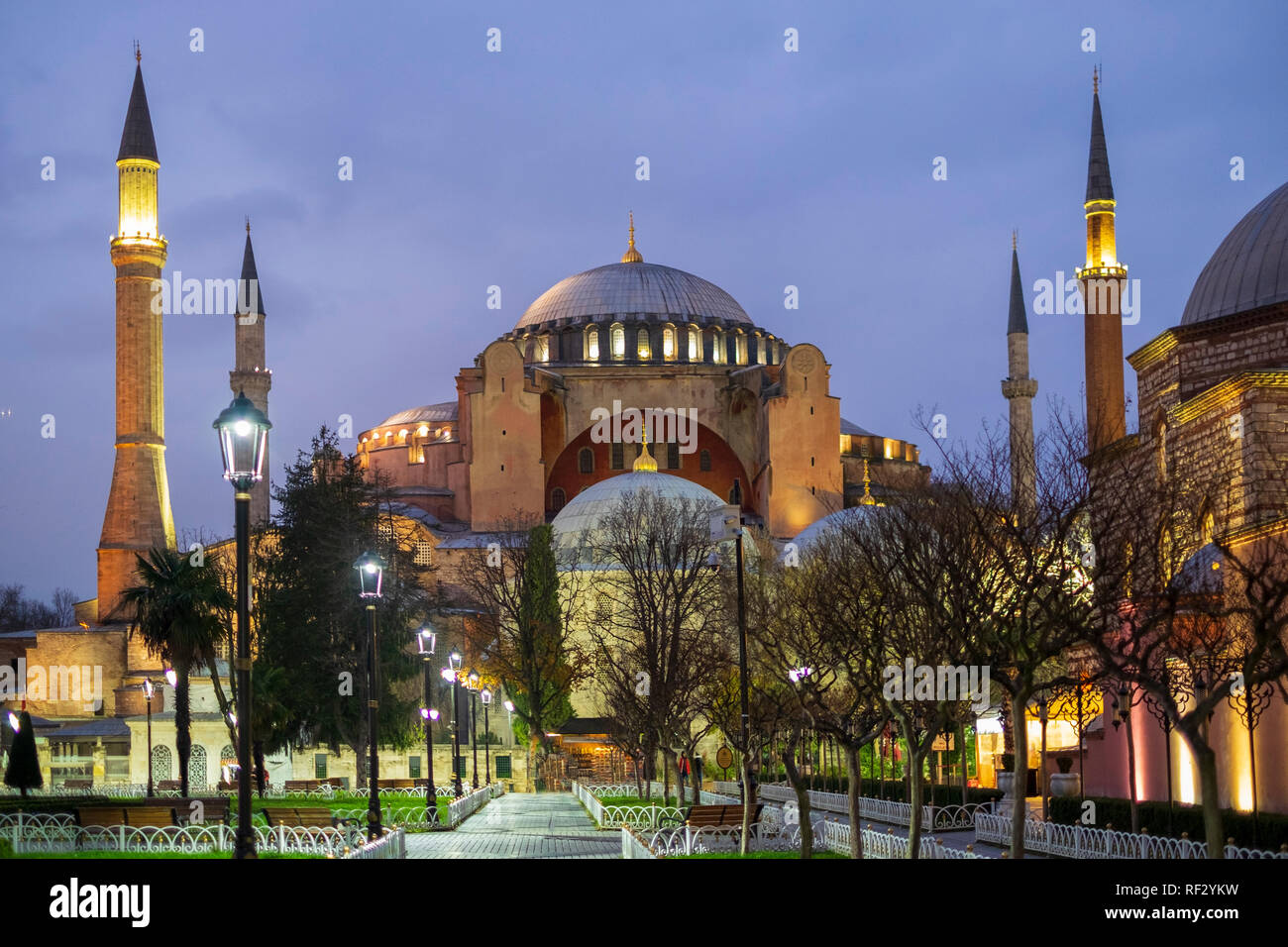 Le musée Sainte-Sophie à twiligh. Istanbul Banque D'Images