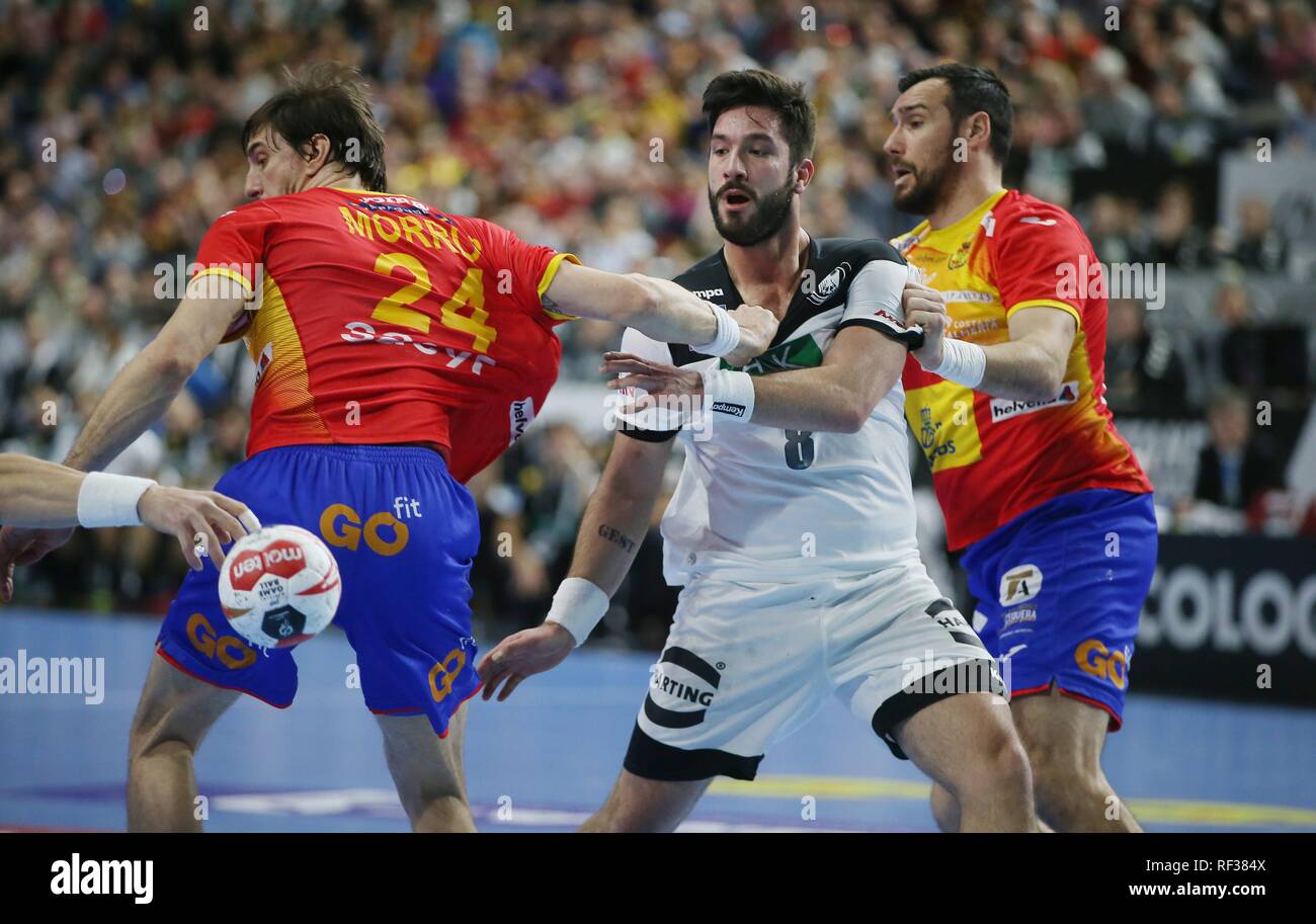Firo : 23.01.2019, le handball : Coupe du Monde Coupe du monde tour principal Allemagne - Espagne 31:30 Tim duels Suton, GER | conditions dans le monde entier Banque D'Images