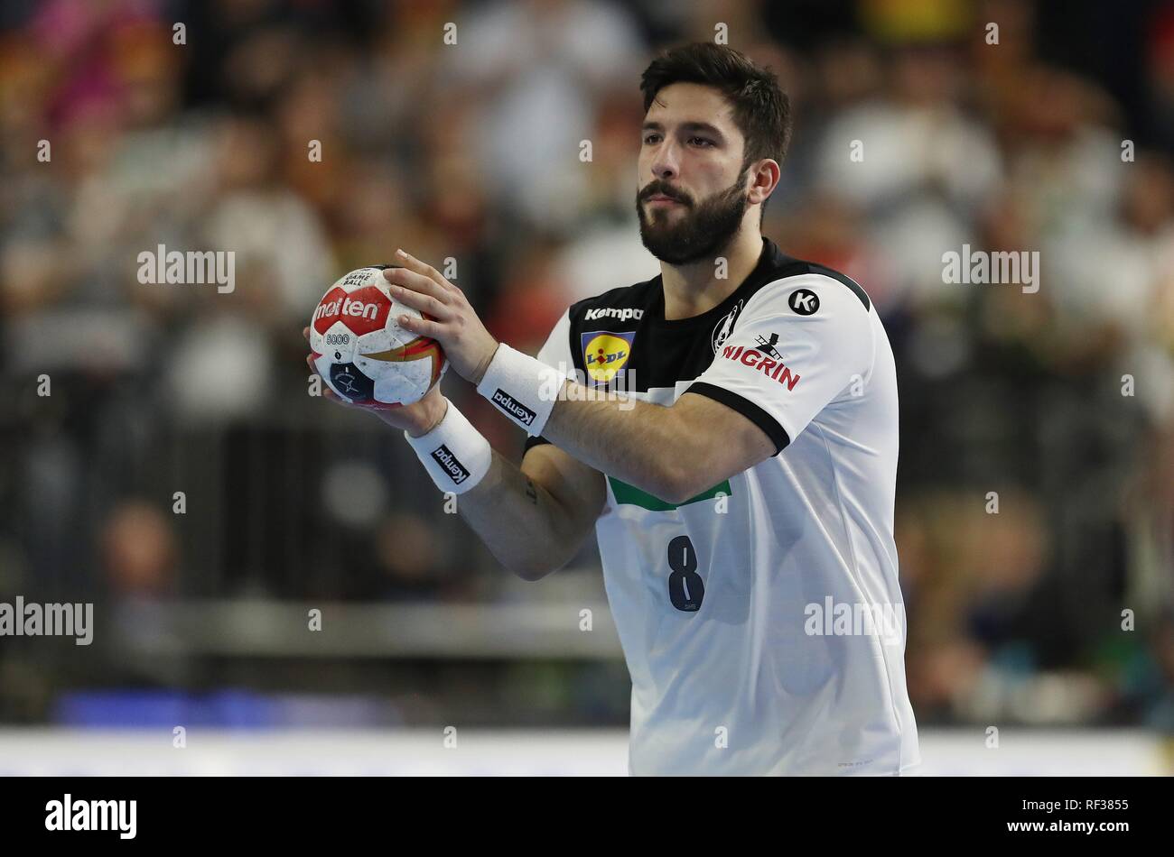 Firo : 23.01.2019, le handball : Coupe du Monde Coupe du monde tour principal Allemagne - Espagne 31:30 Simple Action, Tim Suton, GER | conditions dans le monde entier Banque D'Images