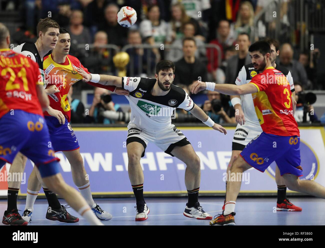 Firo : 23.01.2019, le handball : Coupe du Monde Coupe du monde tour principal Allemagne - Espagne tim suton, ger | conditions dans le monde entier Banque D'Images