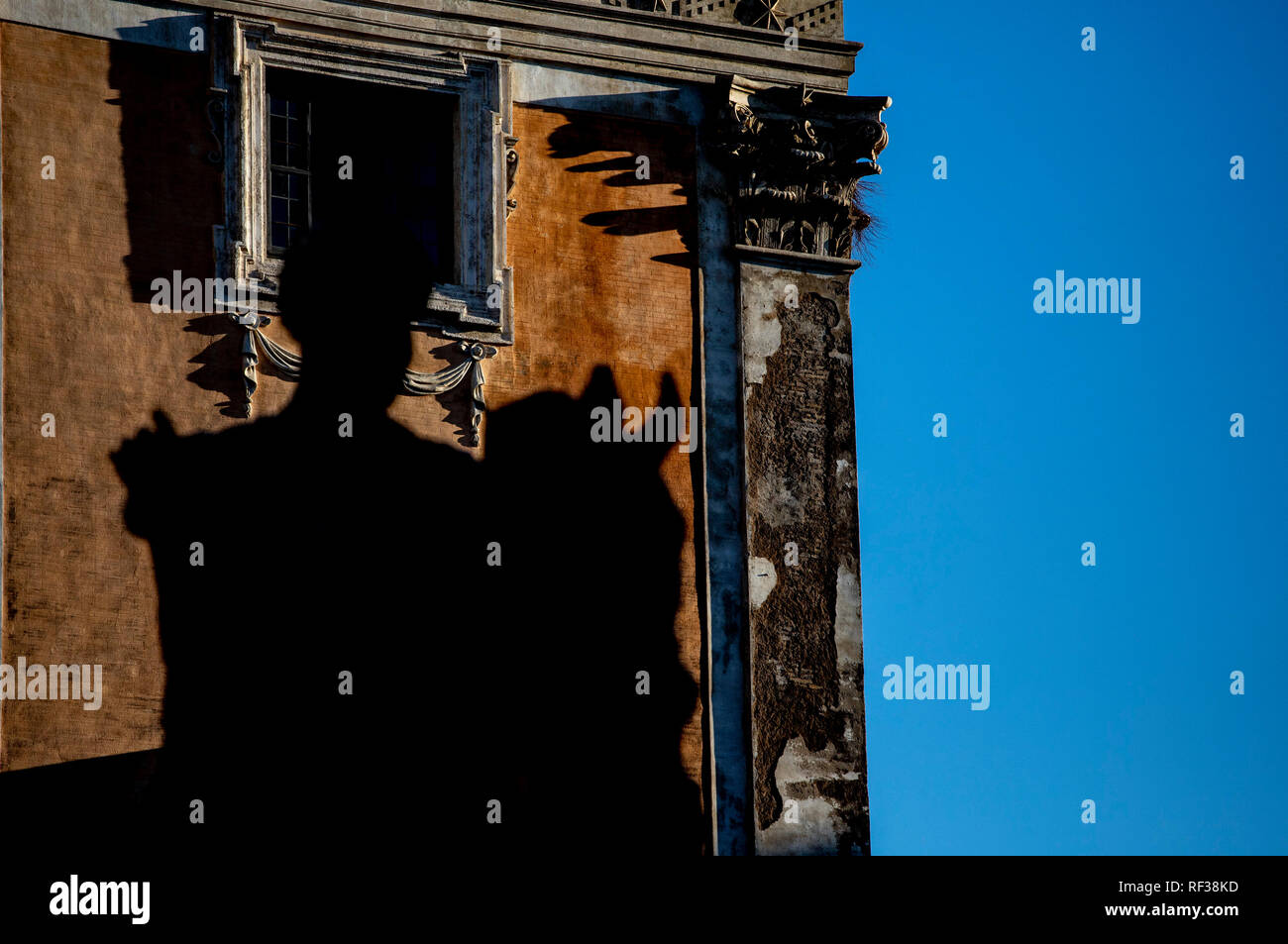 Foto Carlo Lannutti/LaPresse 15-01 - 2019 Roma, Italia Cronaca. Basilique Ulpia al Foro di Traiano Nella foto : Palazzo Senatorio Campidoglio Banque D'Images