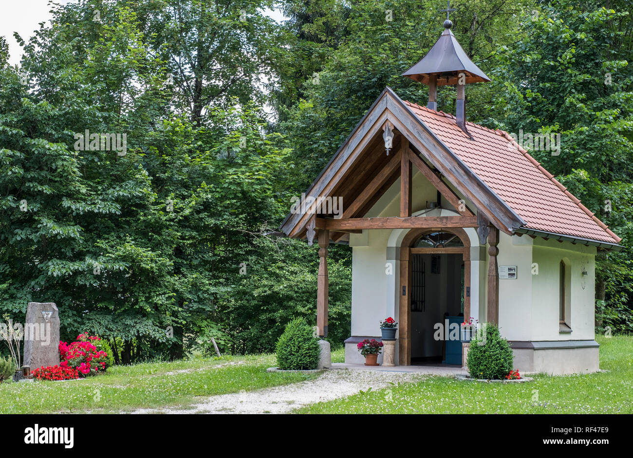 Route de culte ou chapelle à Eisenartz, Upper Bavaria, Germany, Europe Banque D'Images