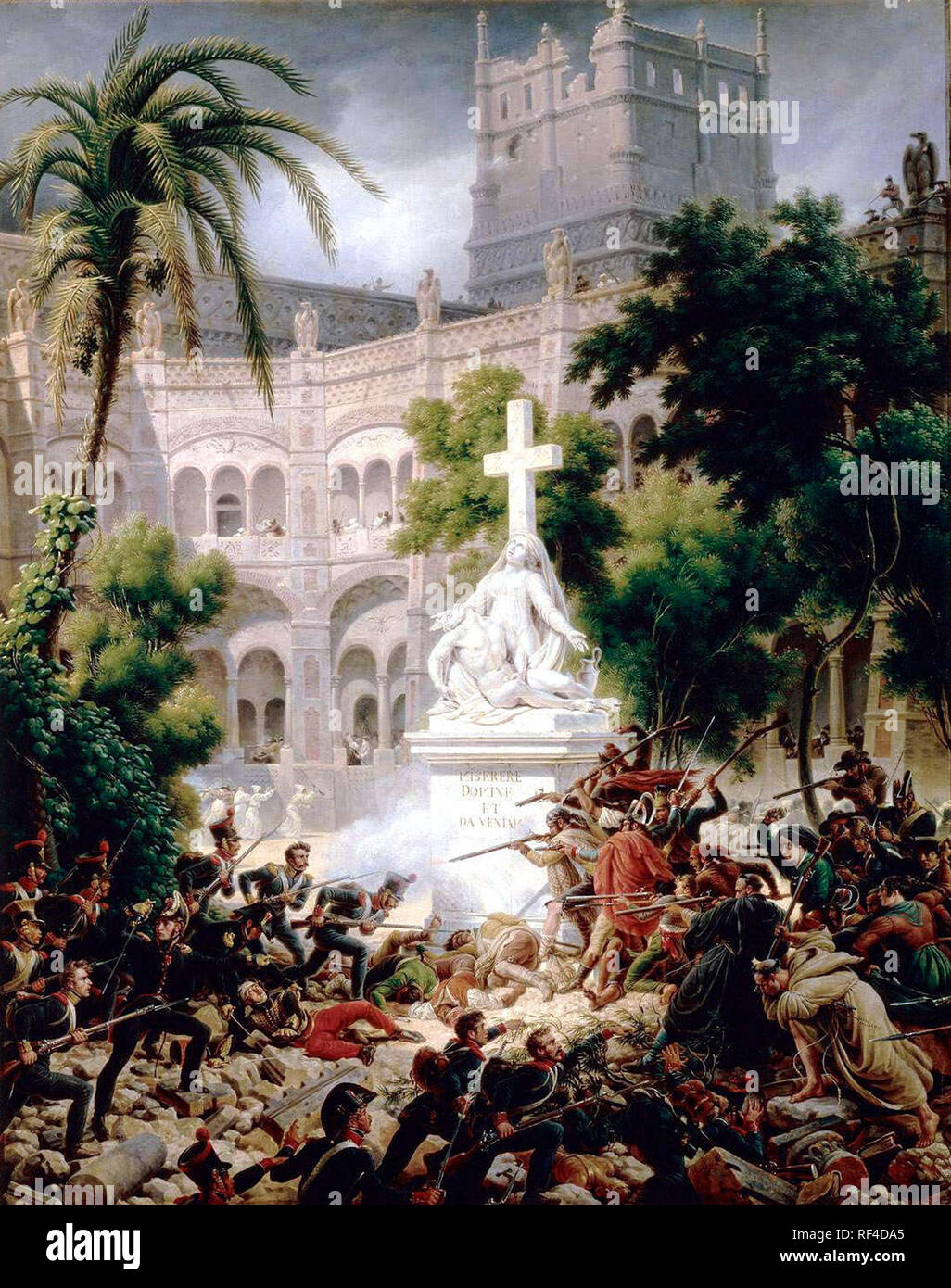 Siège de Saragosse (1809) par le général Louis-François Lejeune, second siège de Saragosse a été la prise de la ville espagnole de Saragosse (également connu sous le nom de Saragosse) pendant la guerre d'Espagne. Montre les combats du 8 février 1809. Banque D'Images