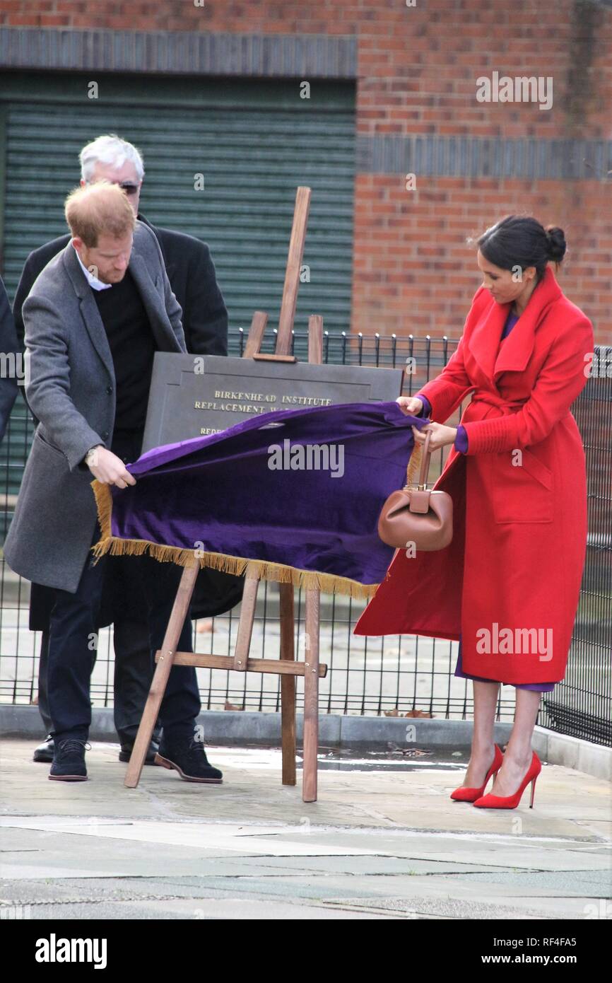 Le duc et la duchesse de Kent visitez Birkenhead pour un bain de foule royal - Janvier 2019 Banque D'Images