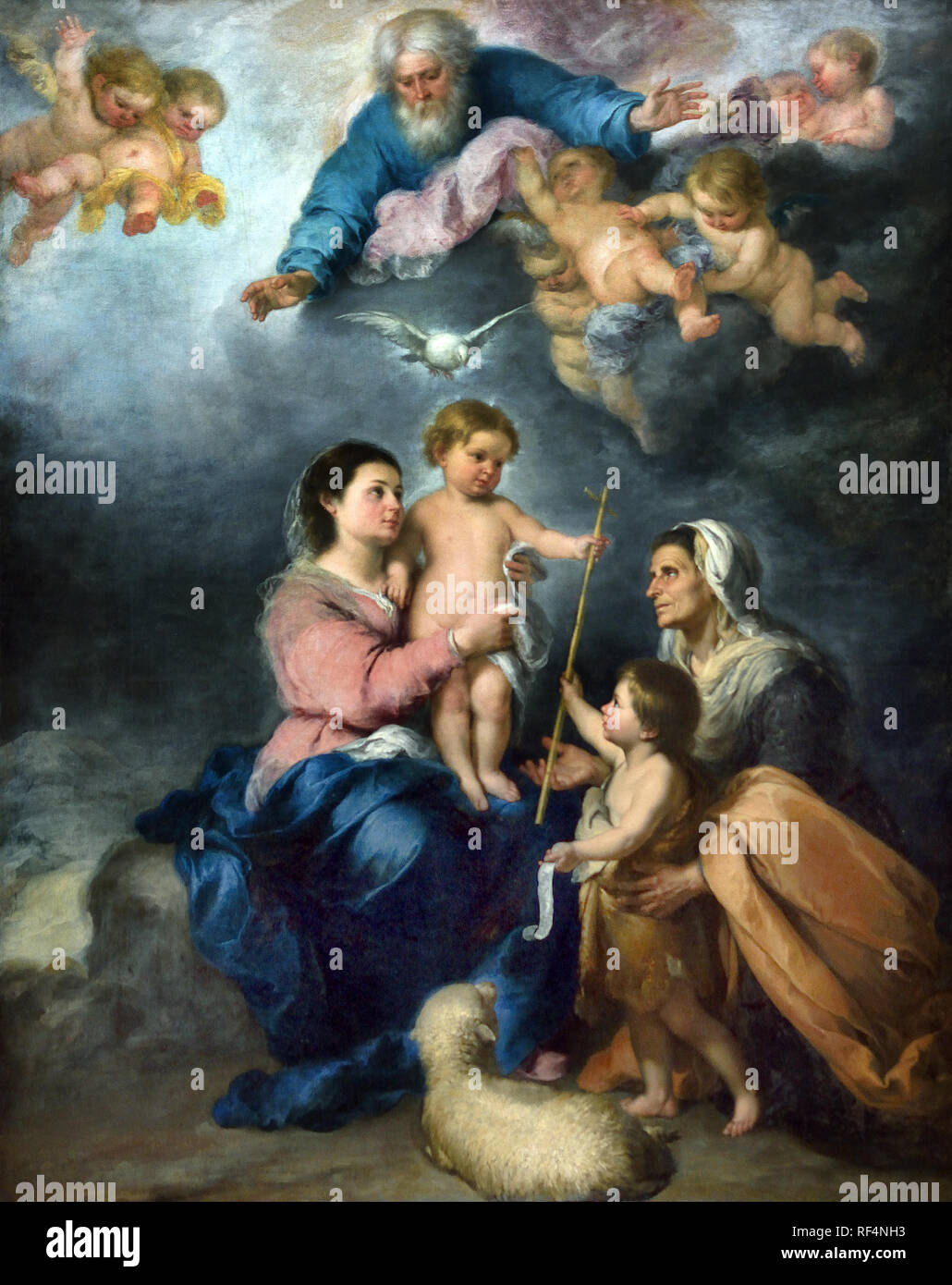 La Sainte Famille, dit la Vierge de Séville 1665 - 1670, Bartolomé Esteban Murillo, Séville, 1618 - Séville, 1682, l'Espagne, l'espagnol, Banque D'Images