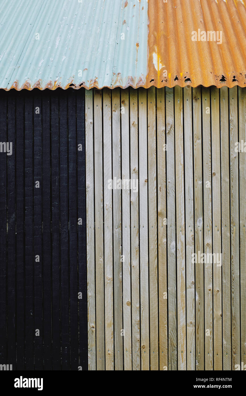Bois peint et métal détail Banque D'Images