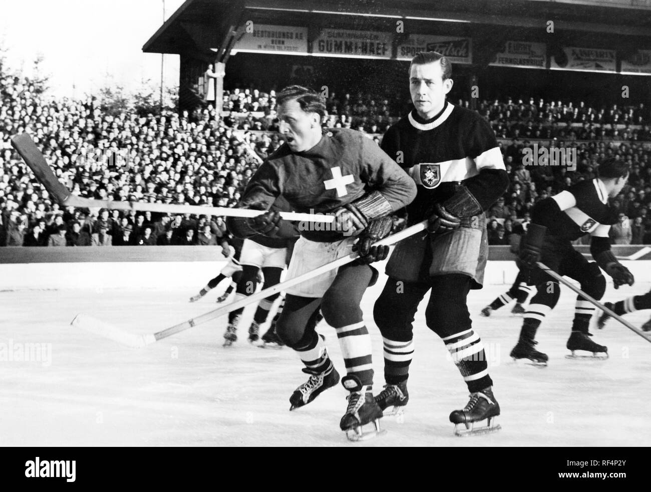 Le hockey sur glace, bibi torriani, 1941 Banque D'Images