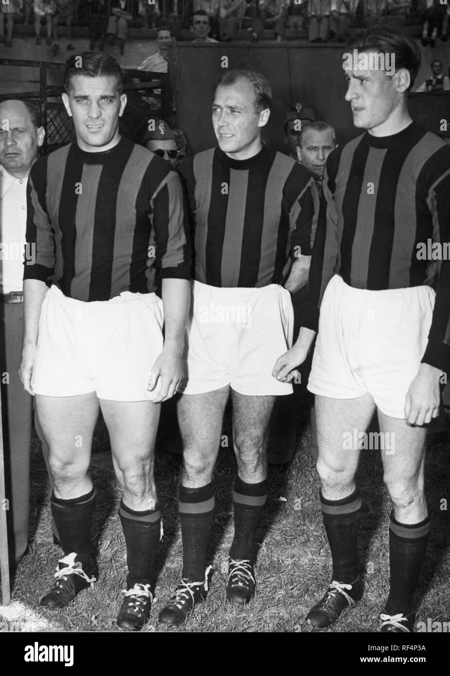 Le soccer, milan, nordhal, gren et liedolhm, 1960 Banque D'Images