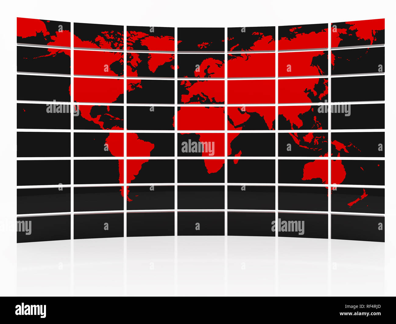 L'image en haute résolution carte rouge de la terre. 3d illustration sur fonds blancs. Banque D'Images