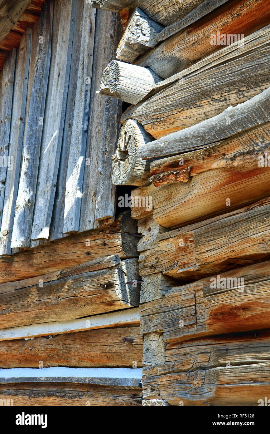 Détail d'un pionnier de la grange Mormon le peuplement en Grand Tetons National Park. Banque D'Images