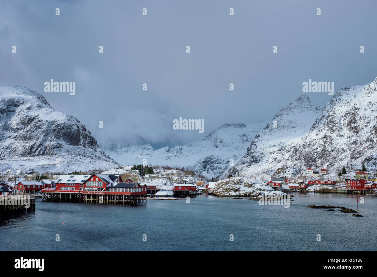 'A' village à îles Lofoten, Norvège Banque D'Images