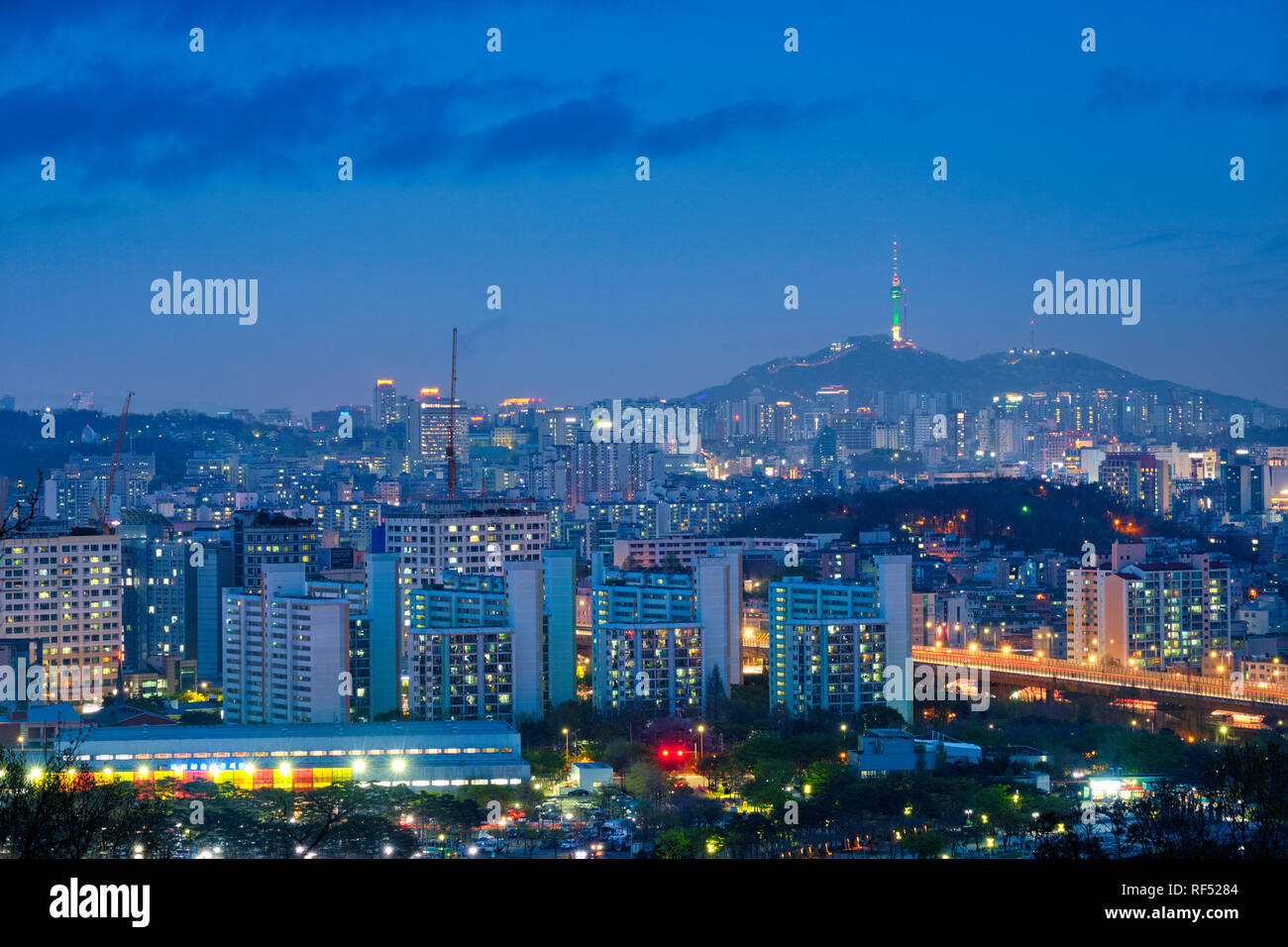 Vue de nuit de Séoul, Corée du Sud Banque D'Images