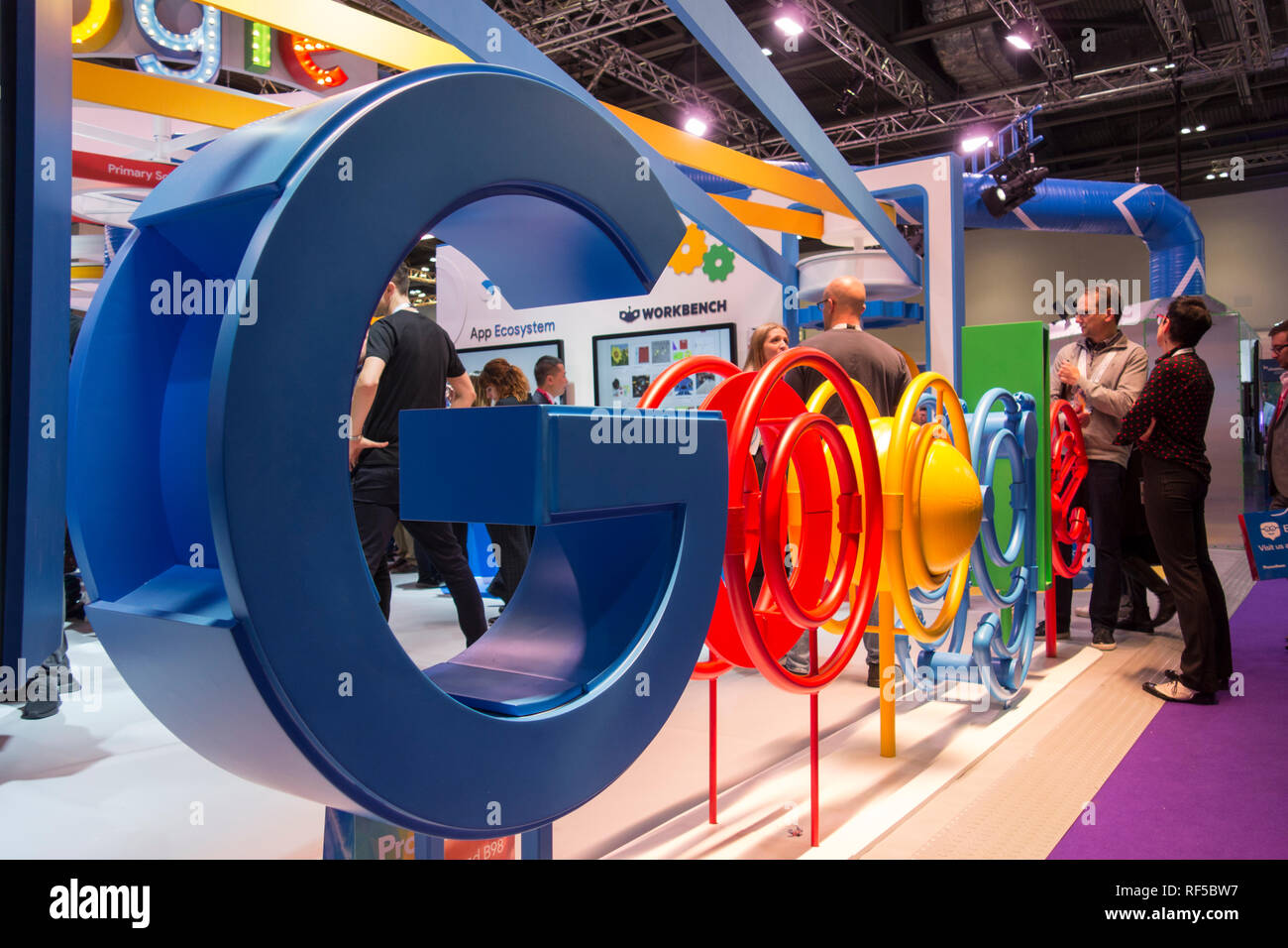 Google l'affichage à l'British Educational Technology Trade Show (OSTSEE) au centre Excel, Londres, UK Banque D'Images