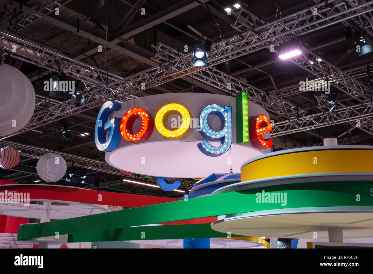 Google l'affichage à l'British Educational Technology Trade Show (OSTSEE) au centre Excel, Londres, UK Banque D'Images