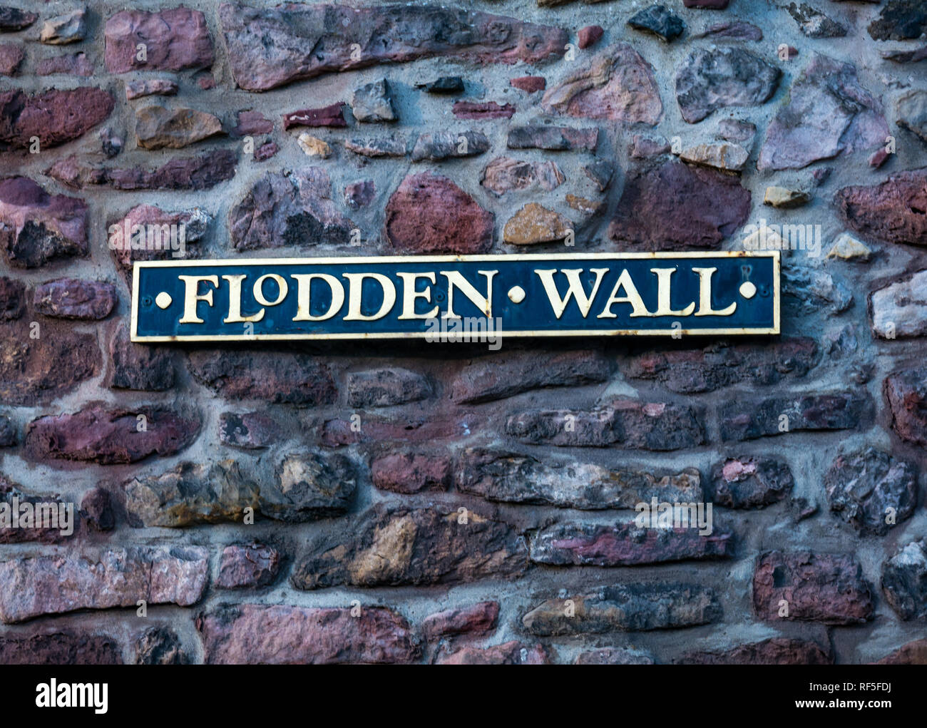 Mur de Flodden signe sur vieux mur dans vennel ou alley off Grassmarket, Édimbourg, Écosse, Royaume-Uni Banque D'Images