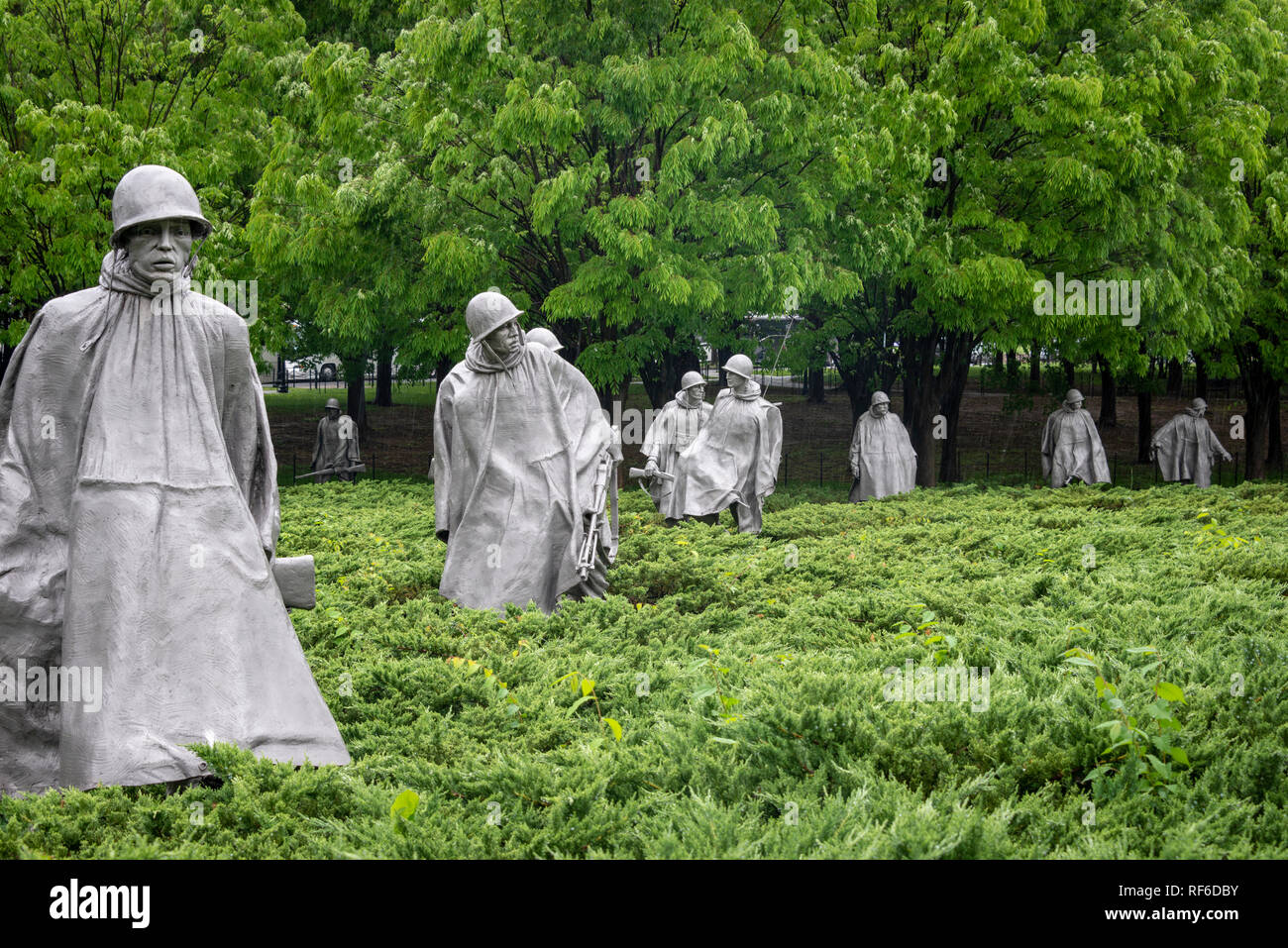 Statues de la Korean War Veterans Memorial, Washington DC USA Banque D'Images