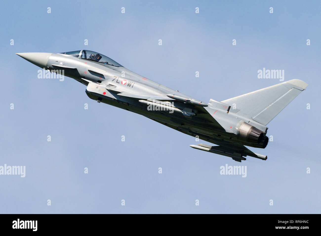 Un avion de combat Eurofighter Typhoon autrichien de l'Armée de l'air à l'Zeltweg Airpower 2016 meeting aérien. Banque D'Images