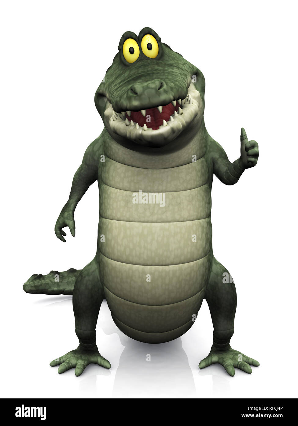 Un Adorable Sourire Sympathique Crocodile Dessin Anime Faisant Un Coup De Pouce Avec Sa Main Arriere Plan Blanc Photo Stock Alamy