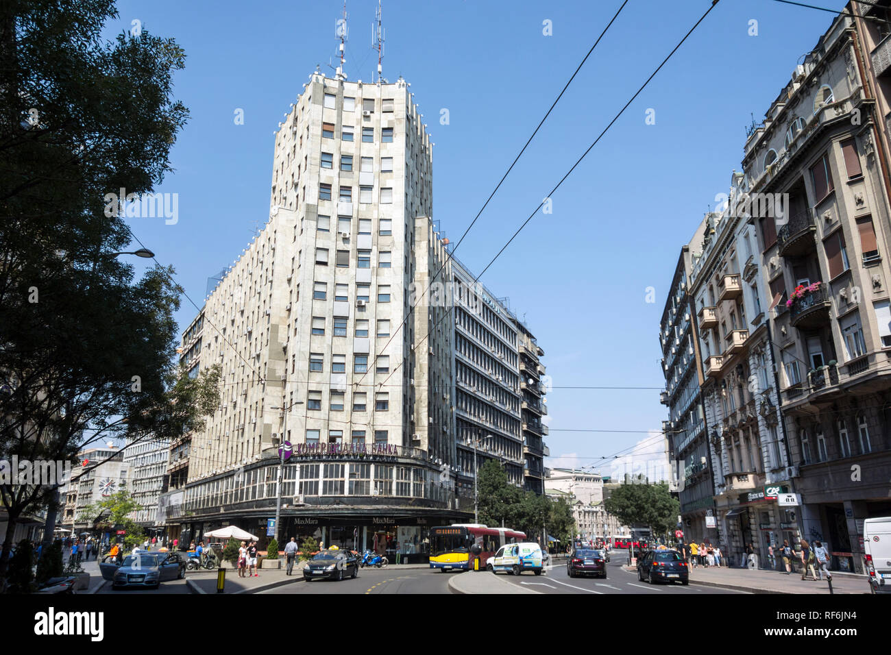Bâtiment Komercijalna Banka Beograd, Serbia Banque D'Images