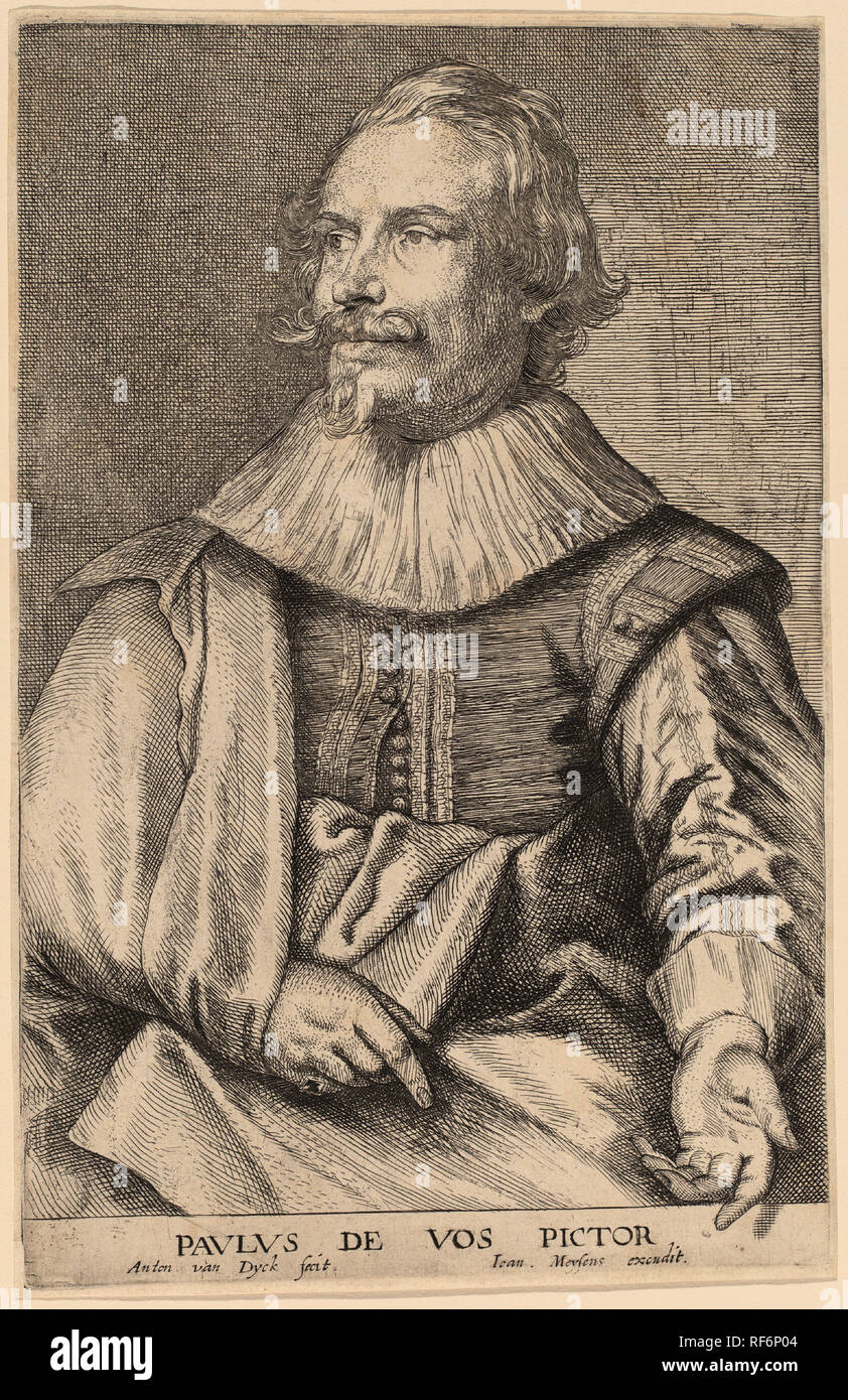 Paul de Vos. En date du : probablement 1626/1641. Technique : gravure. Musée : National Gallery of Art, Washington DC. Auteur : Sir Anthony Van Dyck et attribué à Joannes Meyssens. Van Dyck, Anthony. Banque D'Images