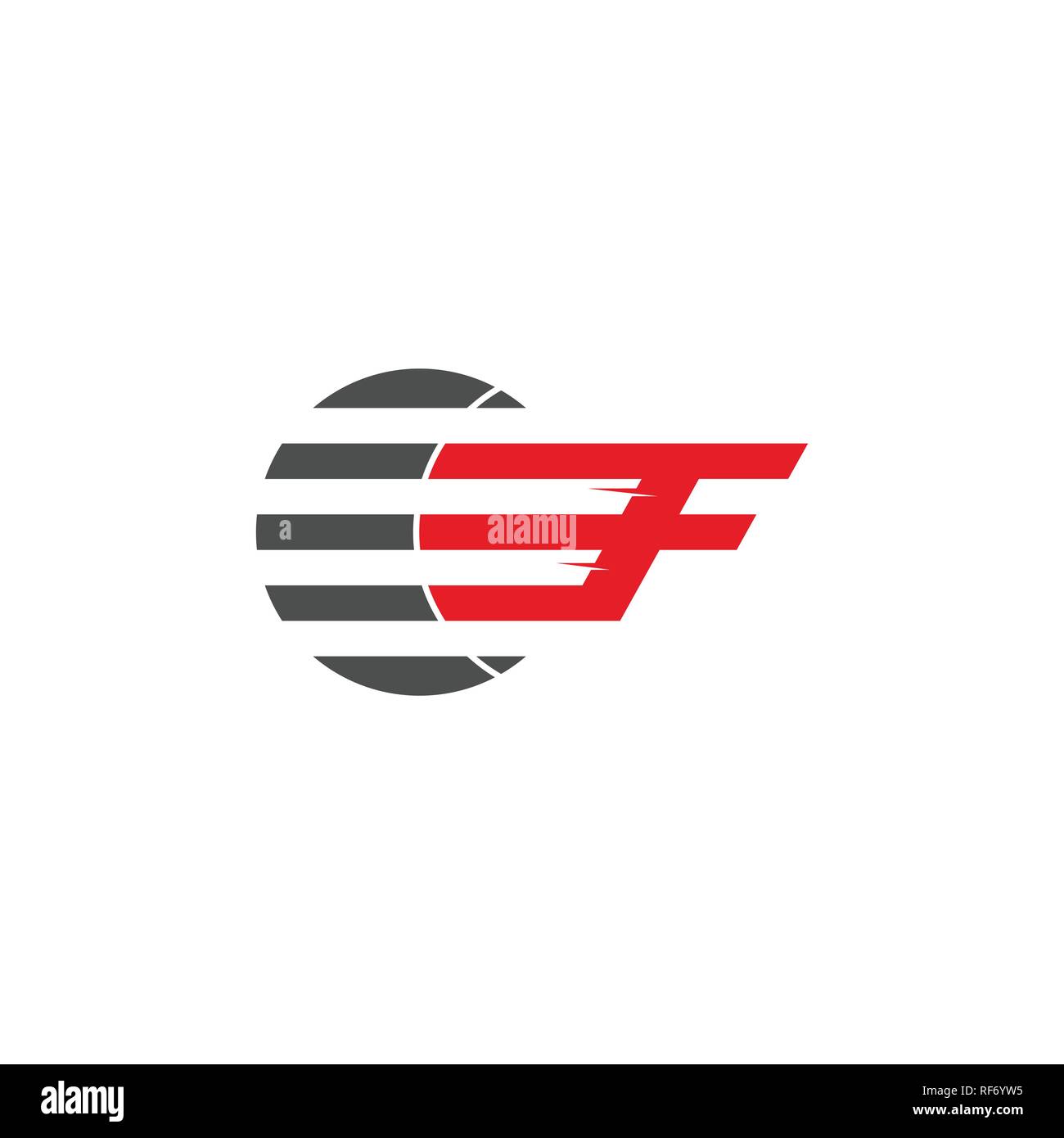 Conception de logo d'entreprise, lettre F lettre initiale. logo graphique logo graphique f, modèle isolé sur fond blanc. Illustration de Vecteur