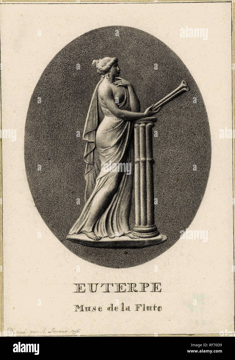 L'Euterpe. Rapporteur pour avis : Alexander Liernur. Dating : 1796. Dimensions : H 241 mm × W 169 mm. Musée : Rijksmuseum, Amsterdam. Banque D'Images