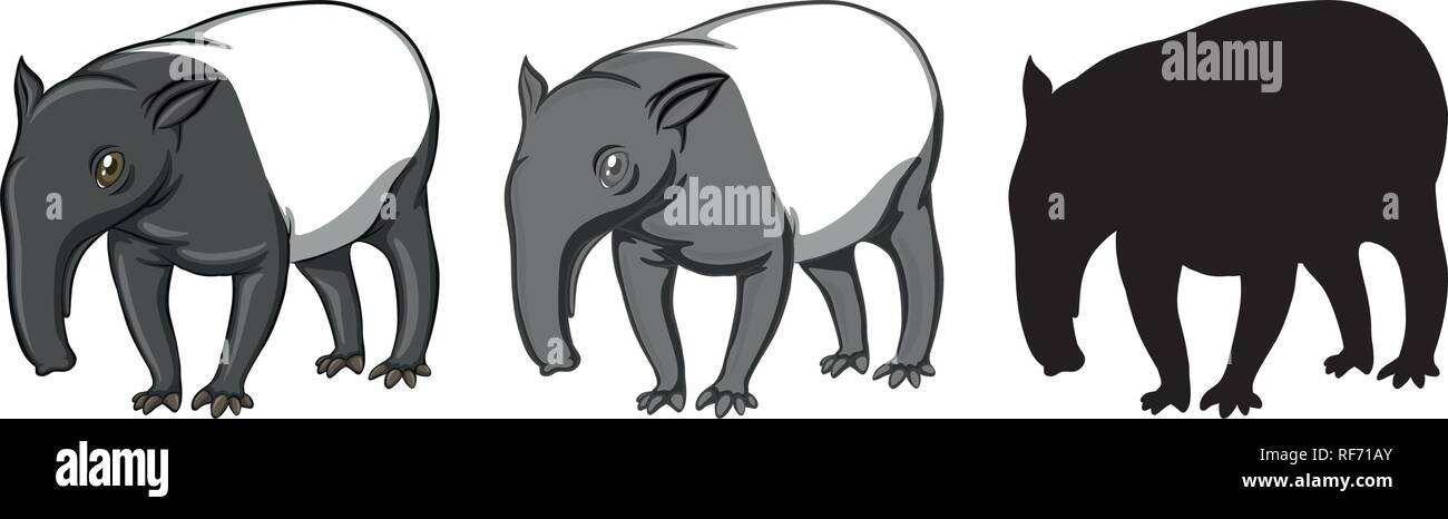 Ensemble de caractère tapir illustration Illustration de Vecteur