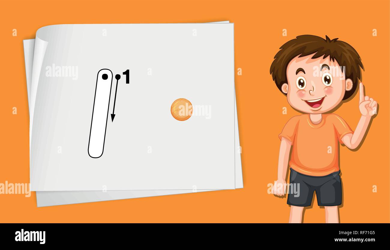 Numéro cinq feuilles d'alphabet traçage illustration Illustration de Vecteur