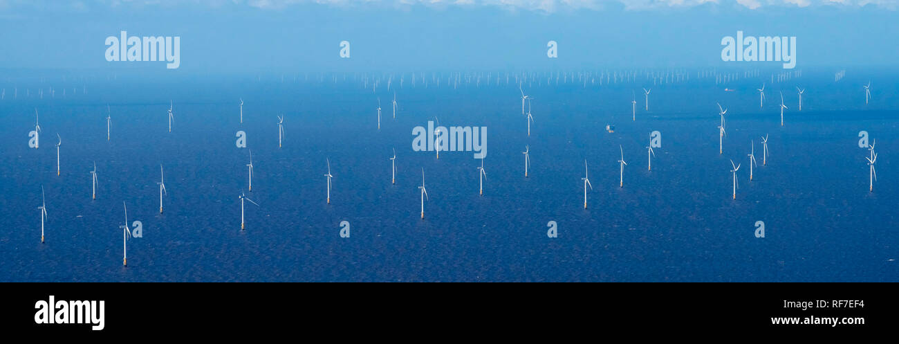 Burbo Bank parcs offshore, au large de la baie de Liverpool, North West England, UK Banque D'Images