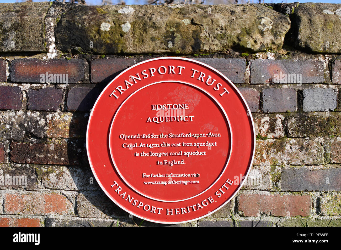 Aqueduc Edstone 4 miles sur une longueur de la Stratford-upon-Avon Canal dans le Warwickshire. 23 janvier 2019. Banque D'Images