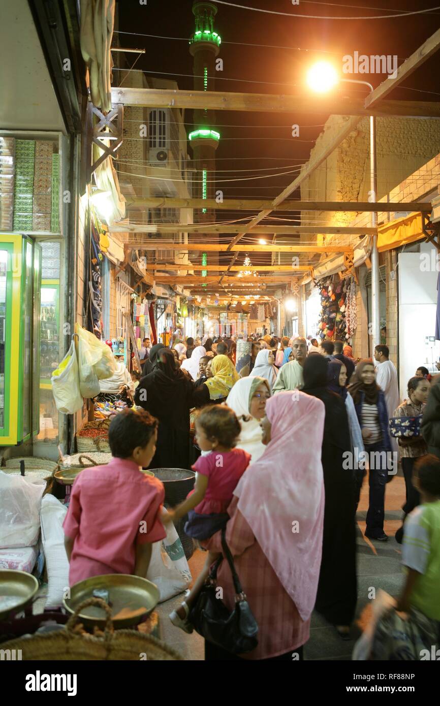 Sharia El Souk Street Bazaar, zone commerciale à Assouan, Egypte, Afrique du Sud Banque D'Images