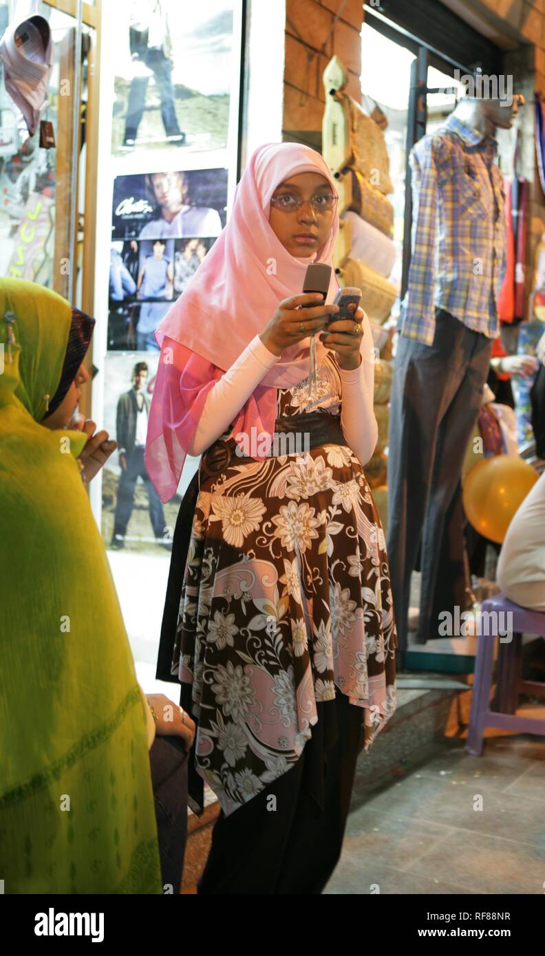 Sharia El Souk Street Bazaar, zone commerciale à Assouan, Egypte, Afrique du Sud Banque D'Images