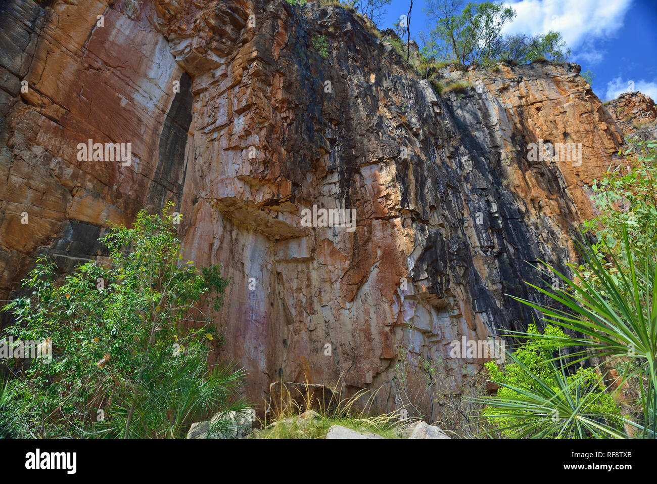 Katherine Gorge, le parc national de Nitmiluk, Katherine où la Katherine River traverse 13 gorges de grès, Territoire du Nord, Australie Banque D'Images