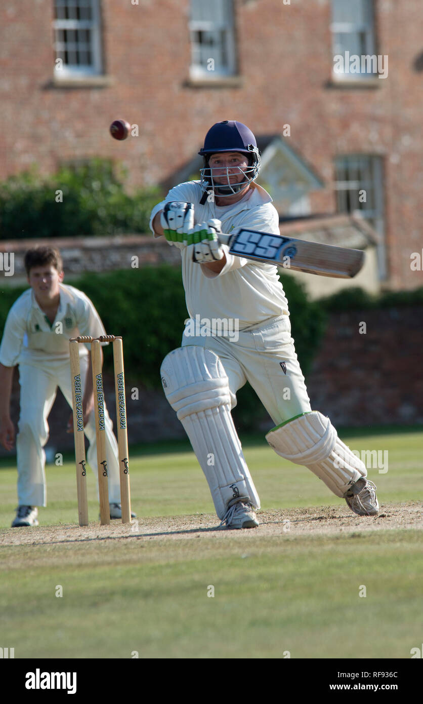 Maison Bowerswaine Gussage, Tous les Saints, Dorset, qui comprend son propre terrain de cricket en pleine dimension Banque D'Images