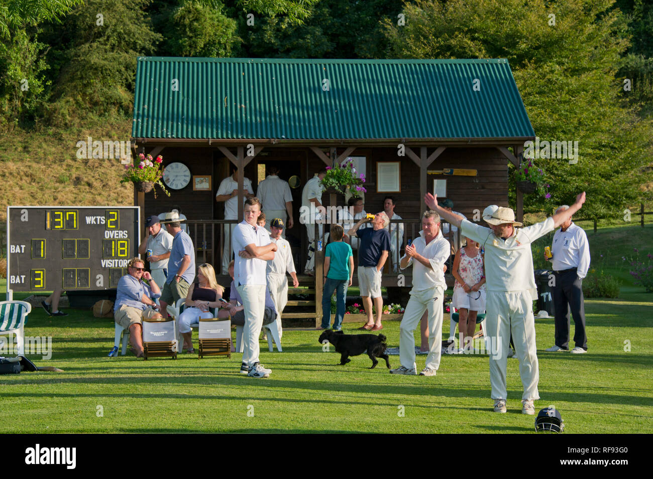 Maison Bowerswaine Gussage, Tous les Saints, Dorset, qui comprend son propre terrain de cricket en pleine dimension Banque D'Images