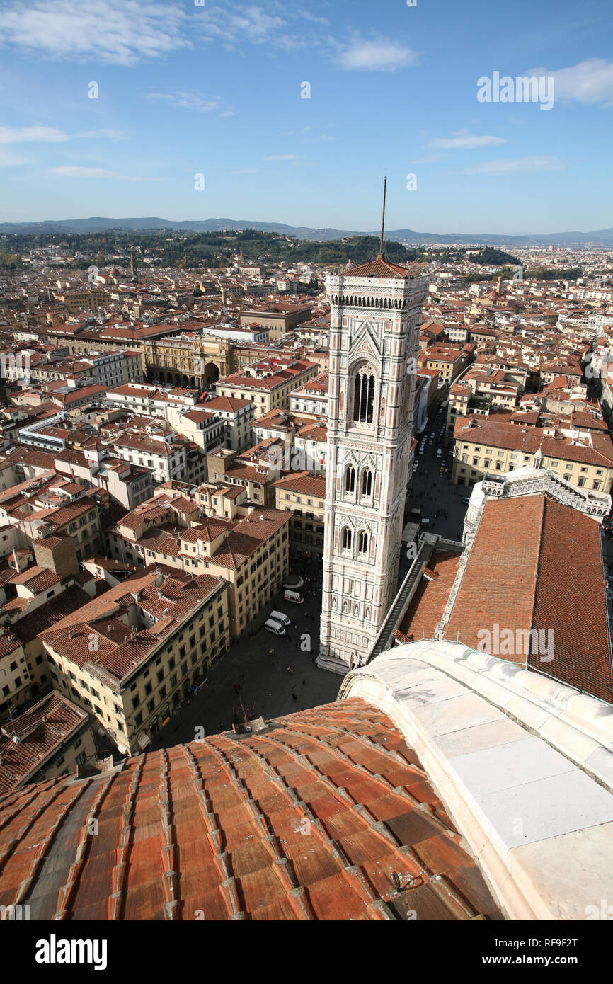 Campanile de Giotto à Florence d'en haut Banque D'Images