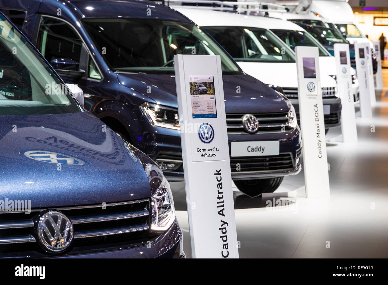 Bruxelles - Jan 18, 2019 : Volkswagen véhicules commerciaux line jusqu'à la 97ème Salon Automobile de Bruxelles 2019 Autosalon. Banque D'Images