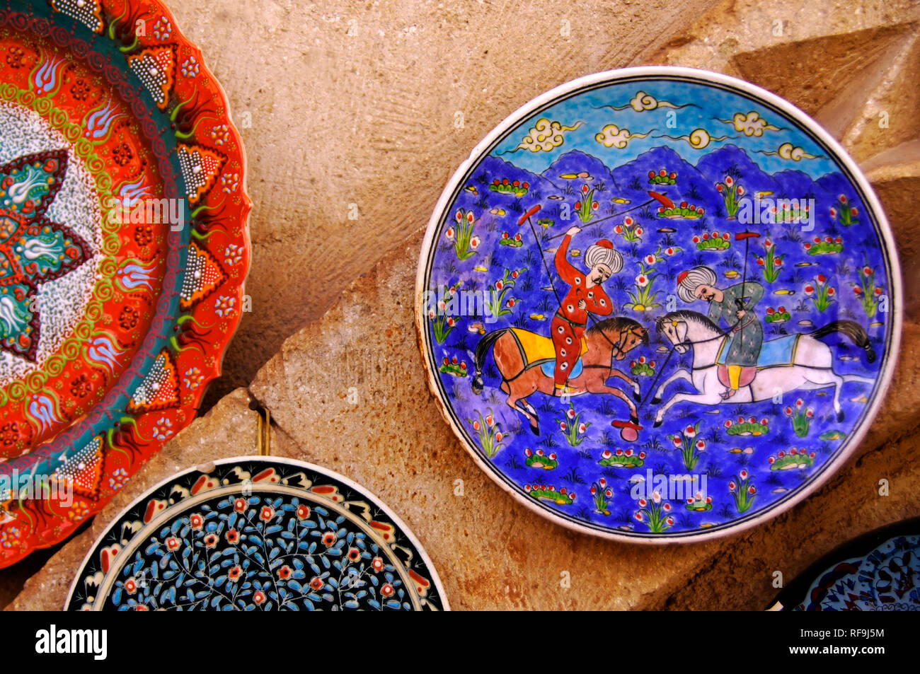 Les plaques en céramique, à Avanos. La Cappadoce, Anatolie. La Turquie Banque D'Images